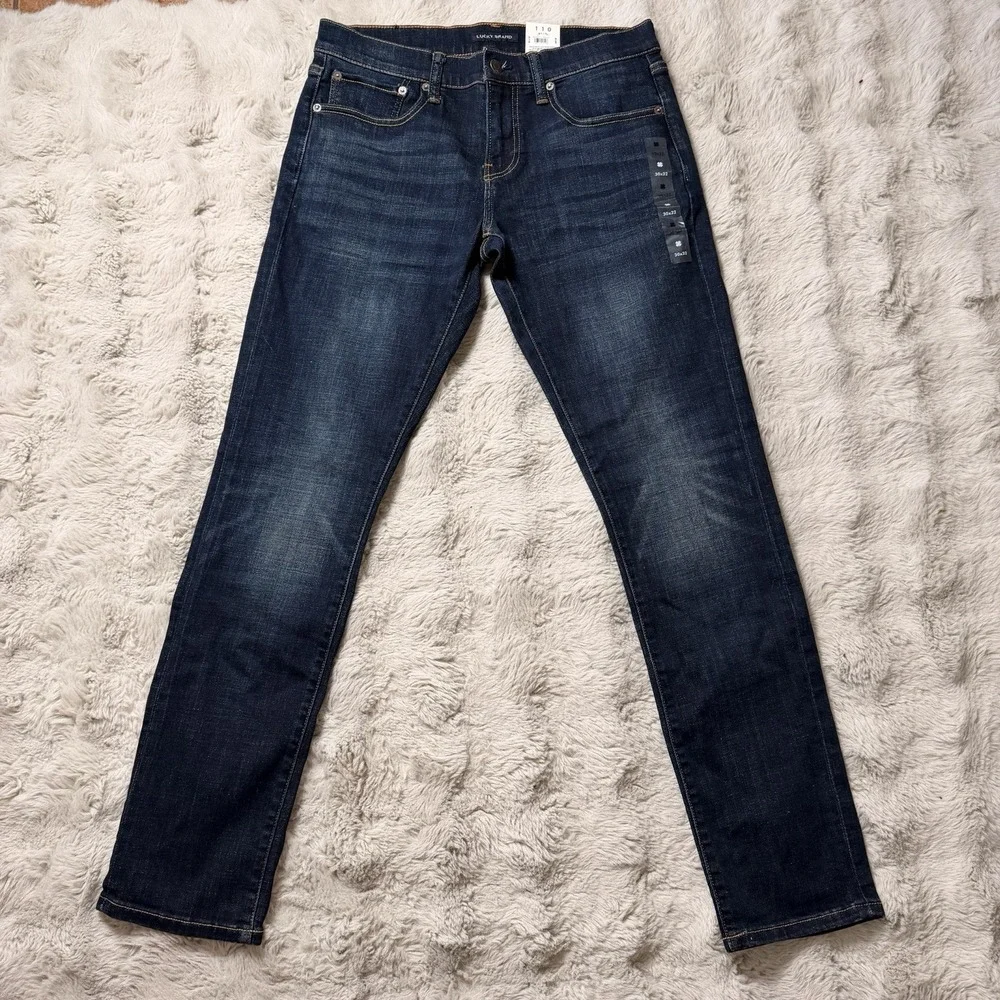 Lucky Brand 110 Slim‎ Jeans Men's 30x32 Dark Wash Denim Blue NWT $99